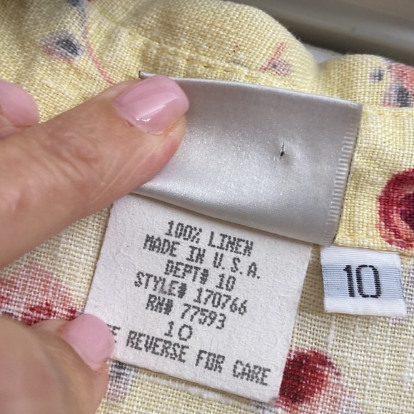 MATCH Linen sleeveless Shirt Dress Ditzy floral Womens 10 Cottage core Beach - Picture 7 of 7